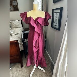 Elegant Ruffled Pink Dress